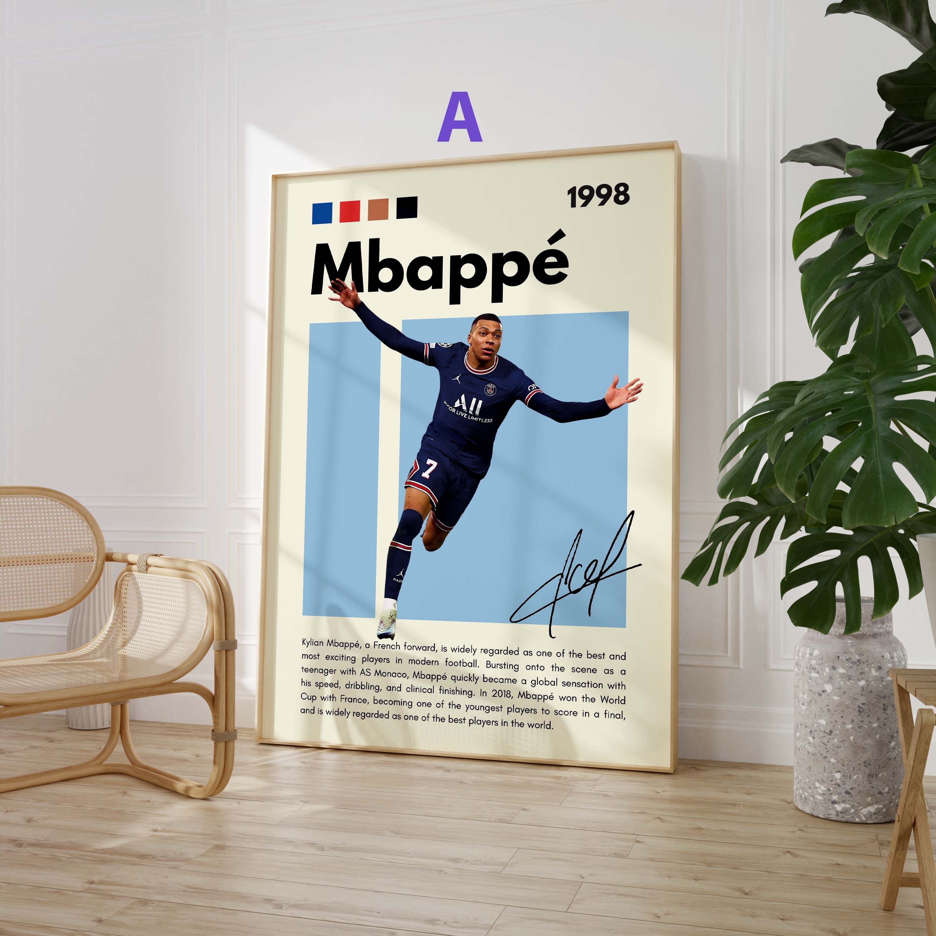Poster Stars du Football · Mbappé Neymar Messi Hakimi Haaland Yamal · Déco Murale Sport · Print sans Cadre