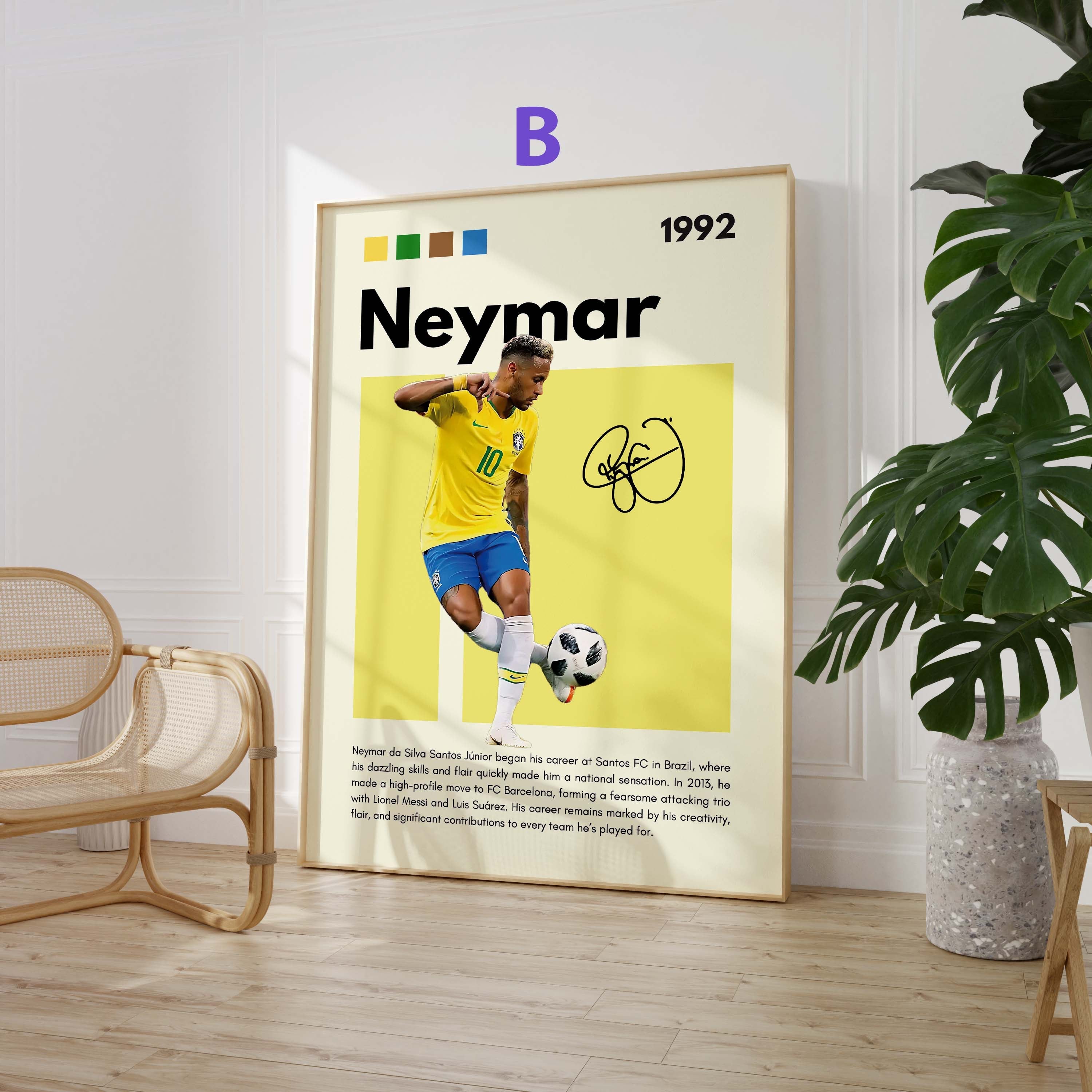 Poster Stars du Football · Mbappé Neymar Messi Hakimi Haaland Yamal · Déco Murale Sport · Print sans Cadre