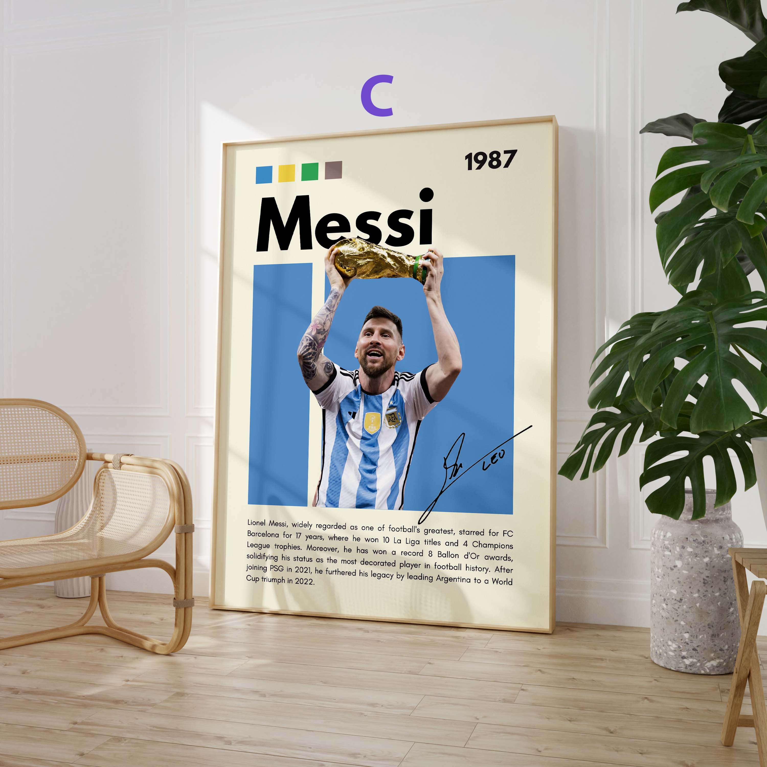 Poster Stars du Football · Mbappé Neymar Messi Hakimi Haaland Yamal · Déco Murale Sport · Print sans Cadre