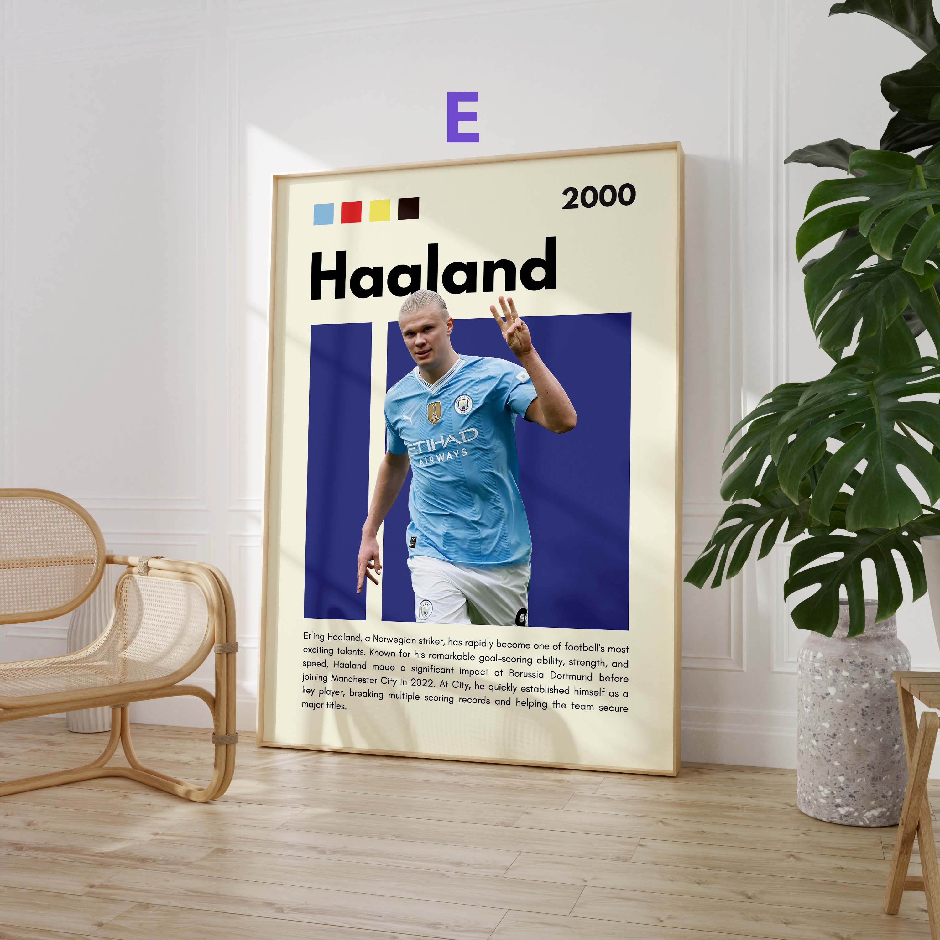Poster Stars du Football · Mbappé Neymar Messi Hakimi Haaland Yamal · Déco Murale Sport · Print sans Cadre
