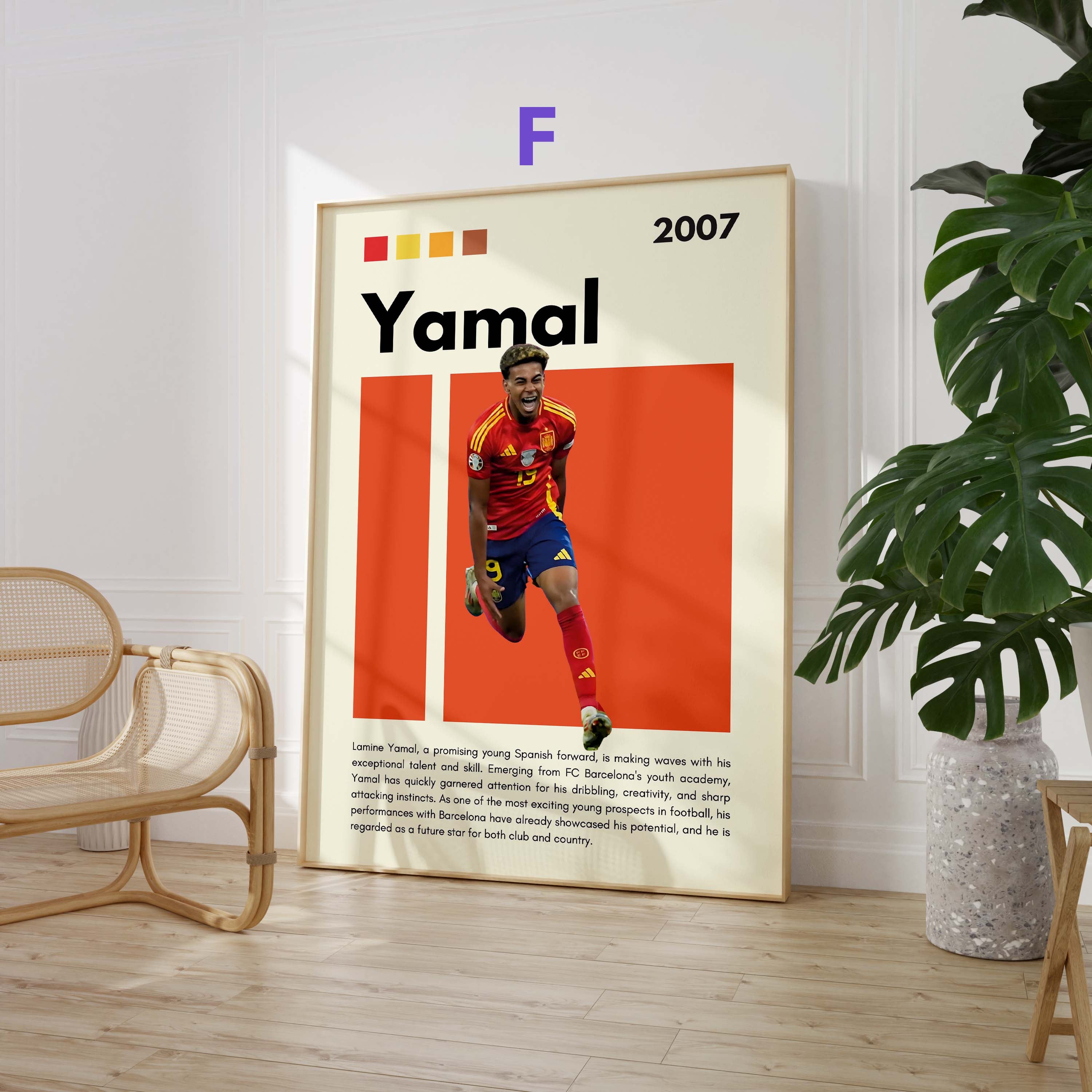 Poster Stars du Football · Mbappé Neymar Messi Hakimi Haaland Yamal · Déco Murale Sport · Print sans Cadre