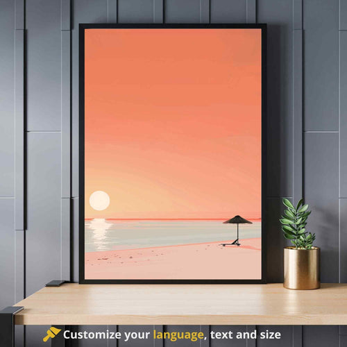 Affiche plage  - Affiche Minimaliste plage - Affiche coucher de soleil