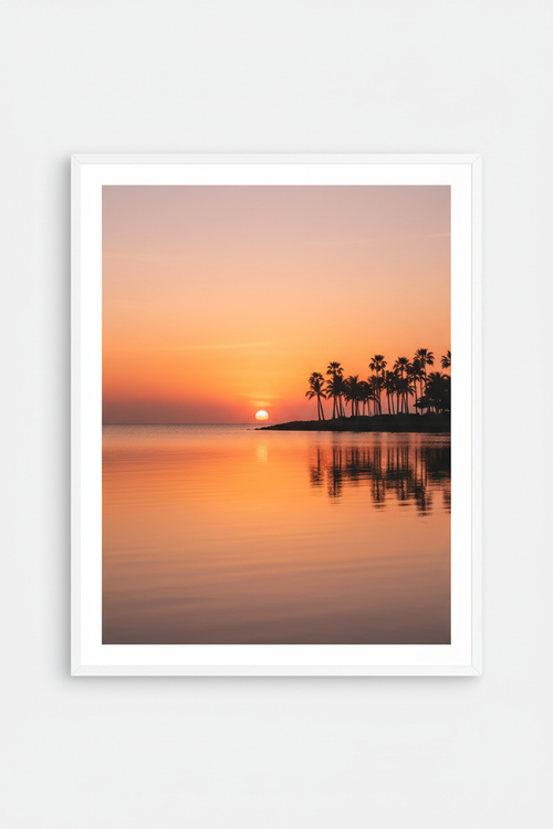 Affiche plage coucher de soleil minimaliste