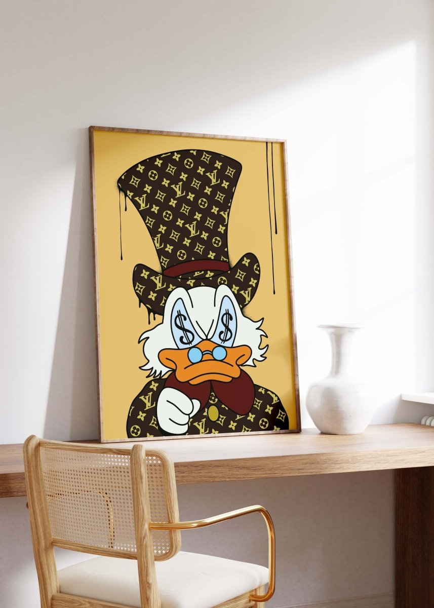 Poster Canard Luxury · Pop Art Illustration · Street Art Moderne · Décoration Murale · Print sans Cadre