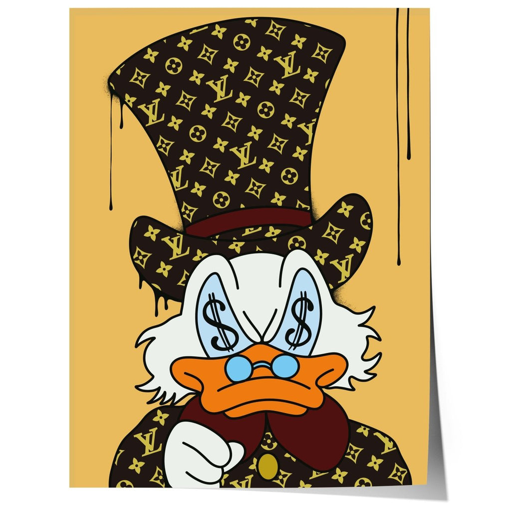 Poster Canard Luxury · Pop Art Illustration · Street Art Moderne · Décoration Murale · Print sans Cadre