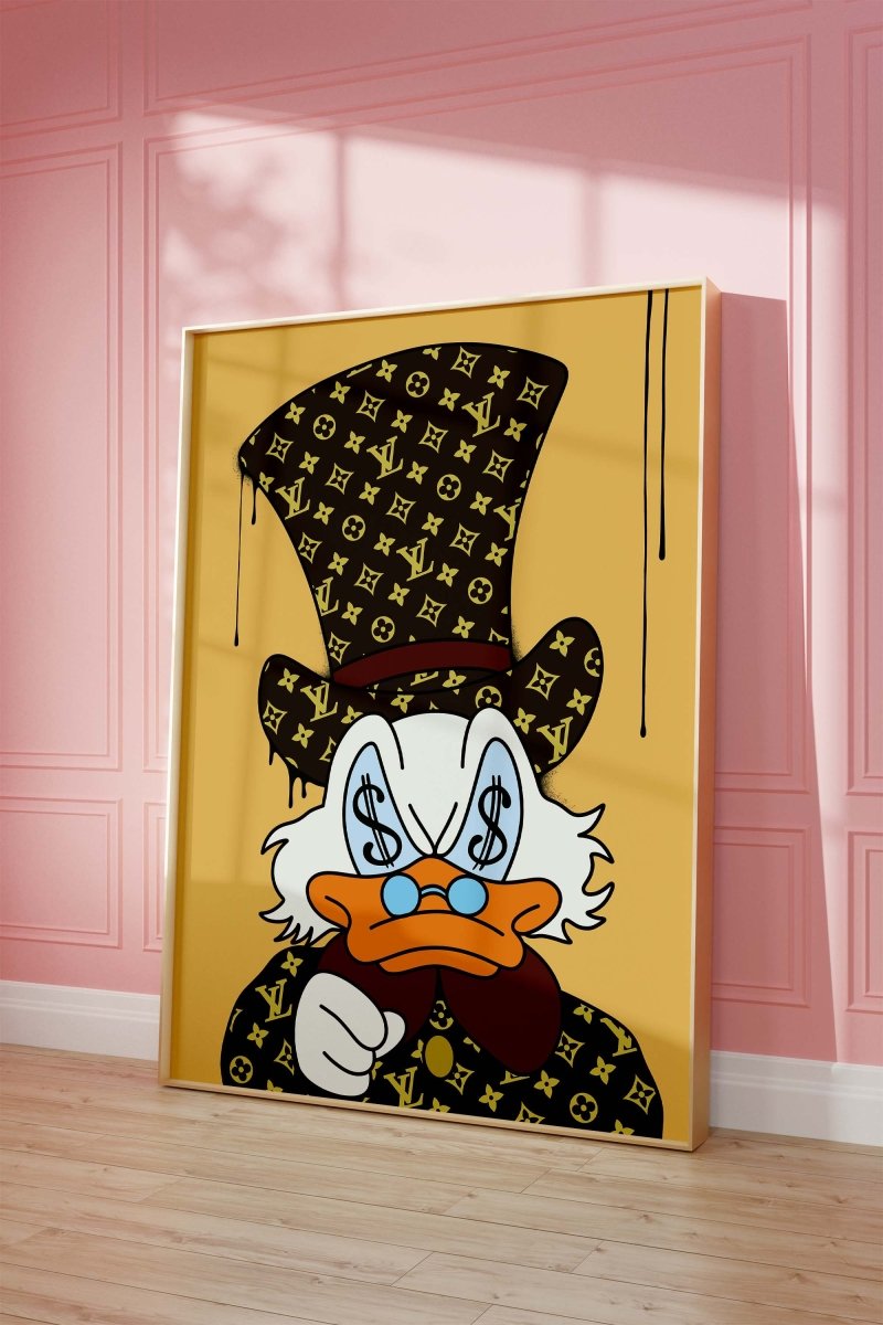 Poster Canard Luxury · Pop Art Illustration · Street Art Moderne · Décoration Murale · Print sans Cadre