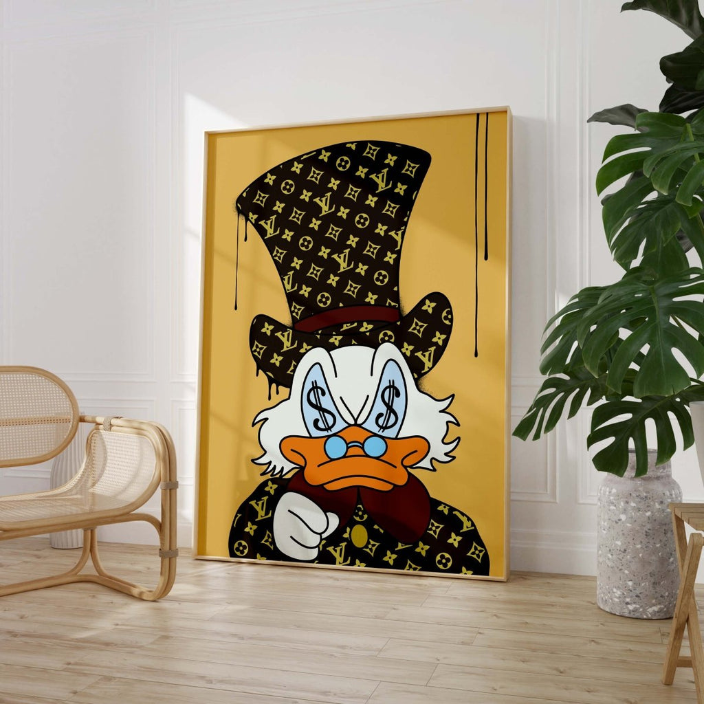 Poster Canard Luxury · Pop Art Illustration · Street Art Moderne · Décoration Murale · Print sans Cadre