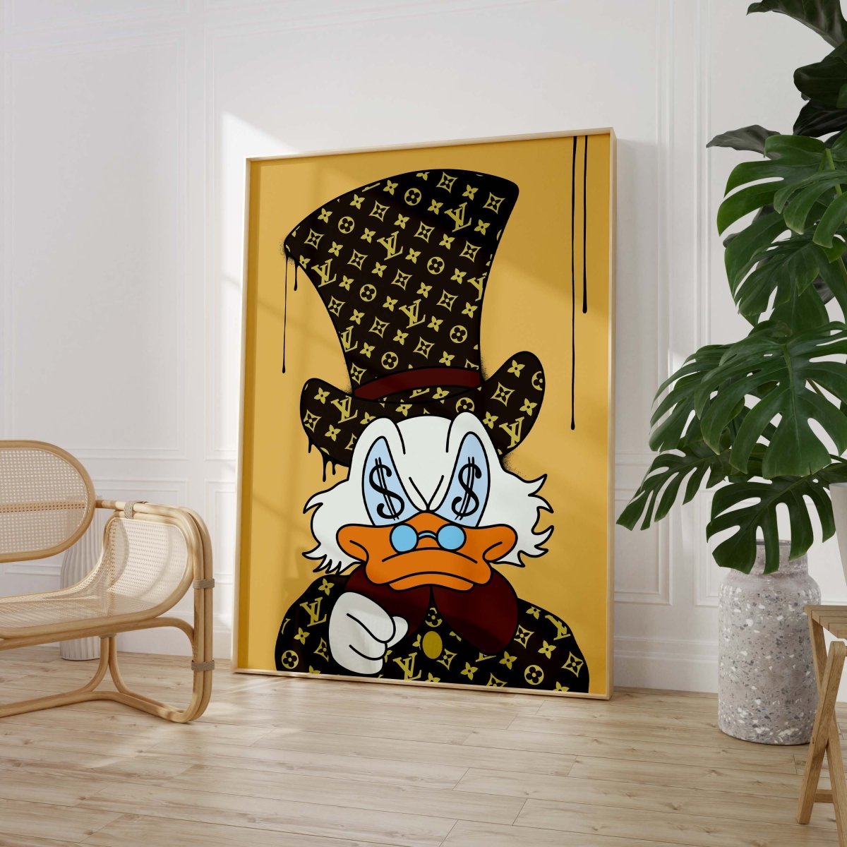 Poster Canard Luxury · Pop Art Illustration · Street Art Moderne · Décoration Murale · Print sans Cadre