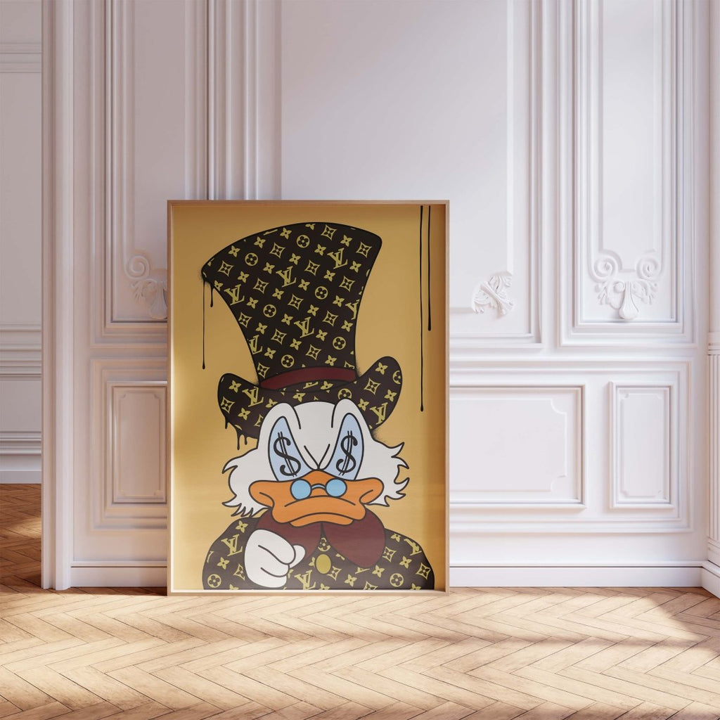 Poster Canard Luxury · Pop Art Illustration · Street Art Moderne · Décoration Murale · Print sans Cadre