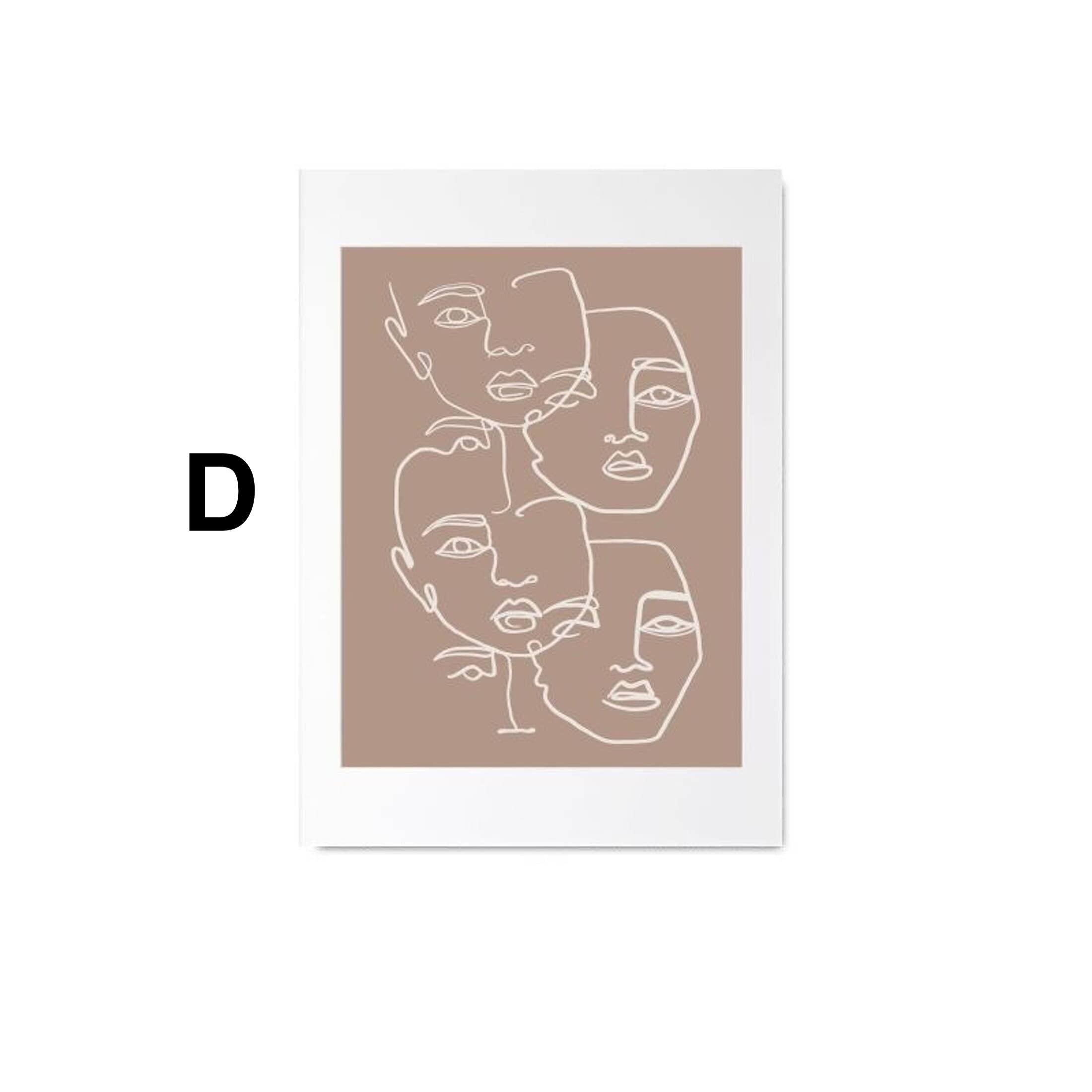 Poster Visages – Lignes & Formes Abstraites · Décoration Murale · Print sans Cadre