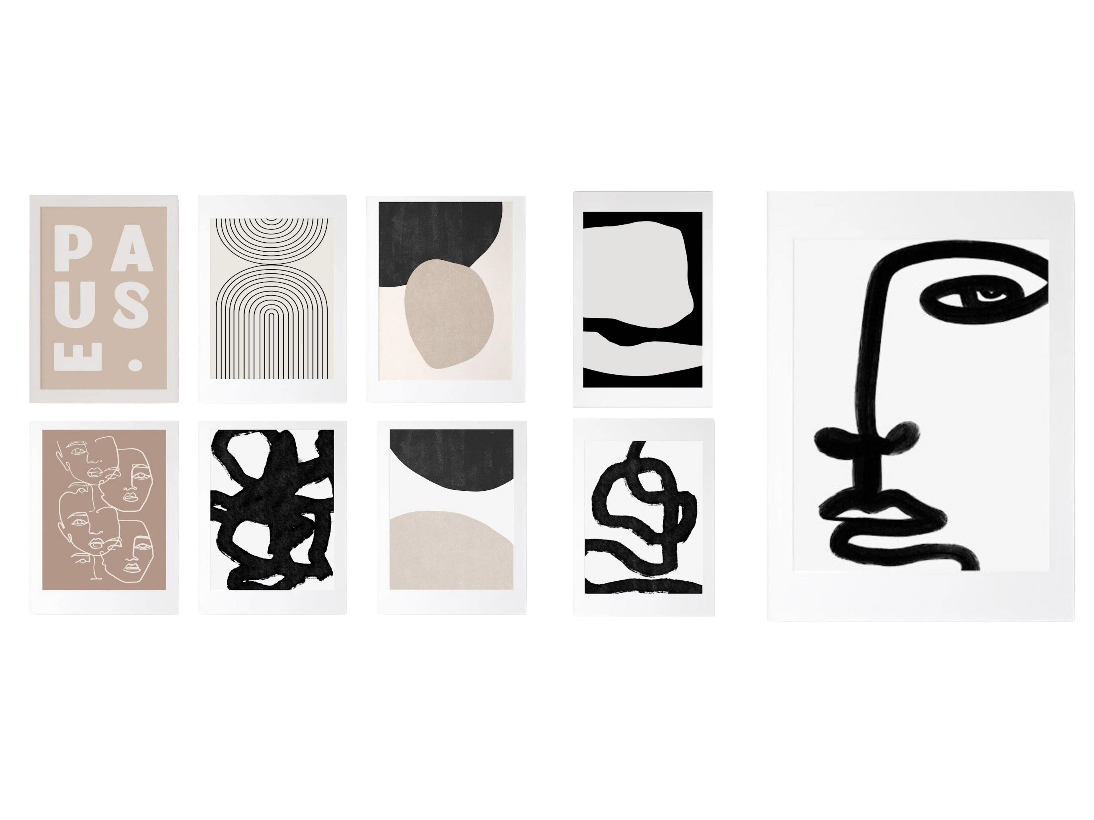 Poster Visages – Lignes & Formes Abstraites · Décoration Murale · Print sans Cadre