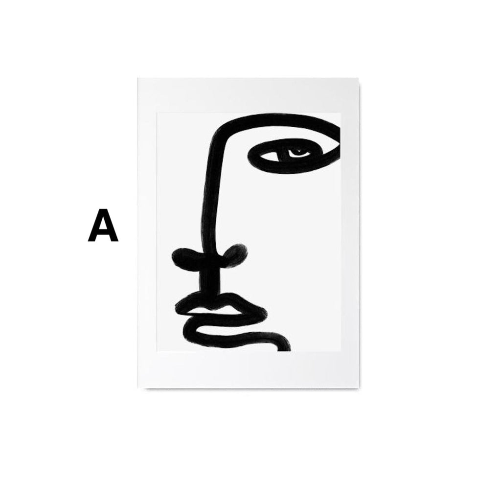 Poster Visages – Lignes & Formes Abstraites · Décoration Murale · Print sans Cadre