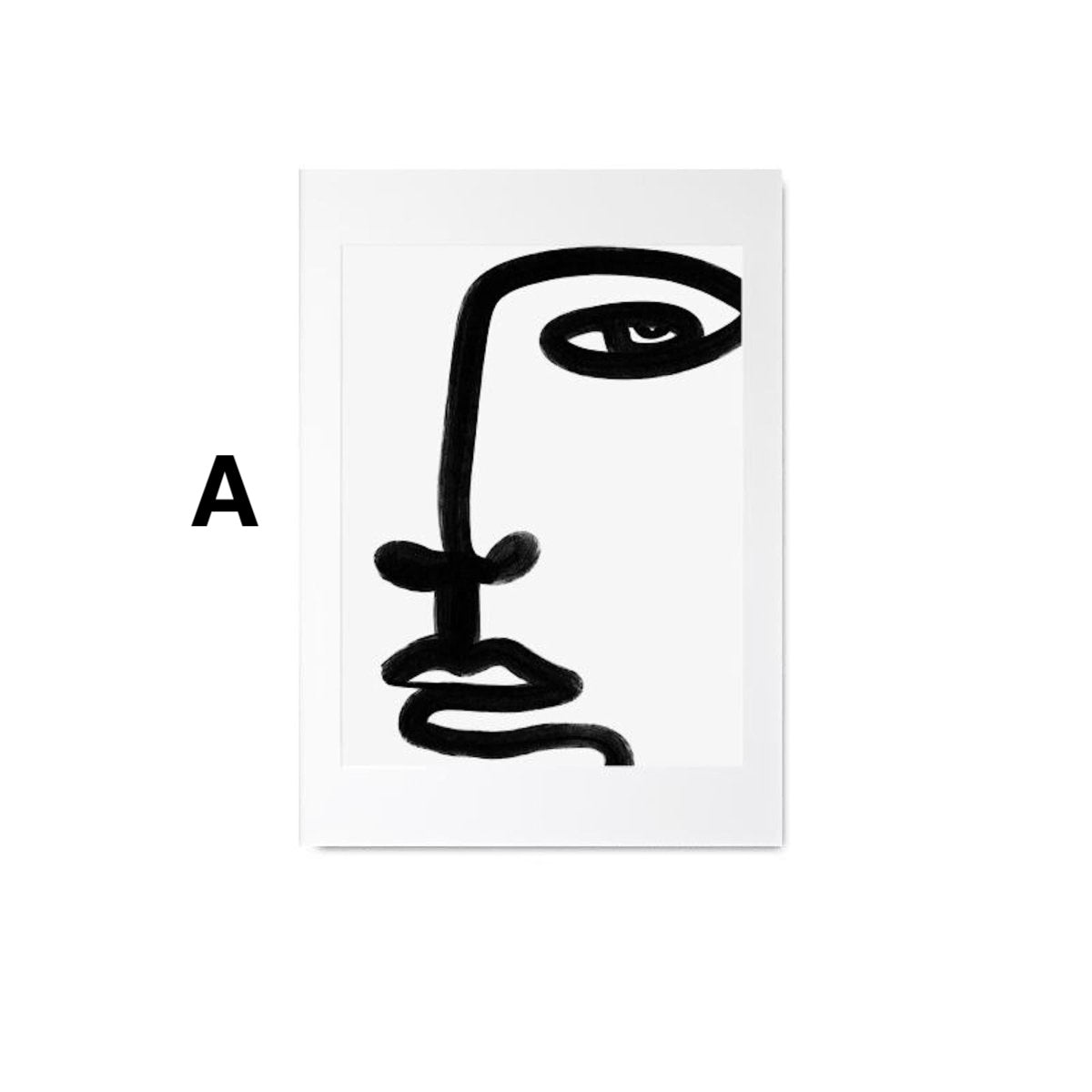 Poster Visages – Lignes & Formes Abstraites · Décoration Murale · Print sans Cadre