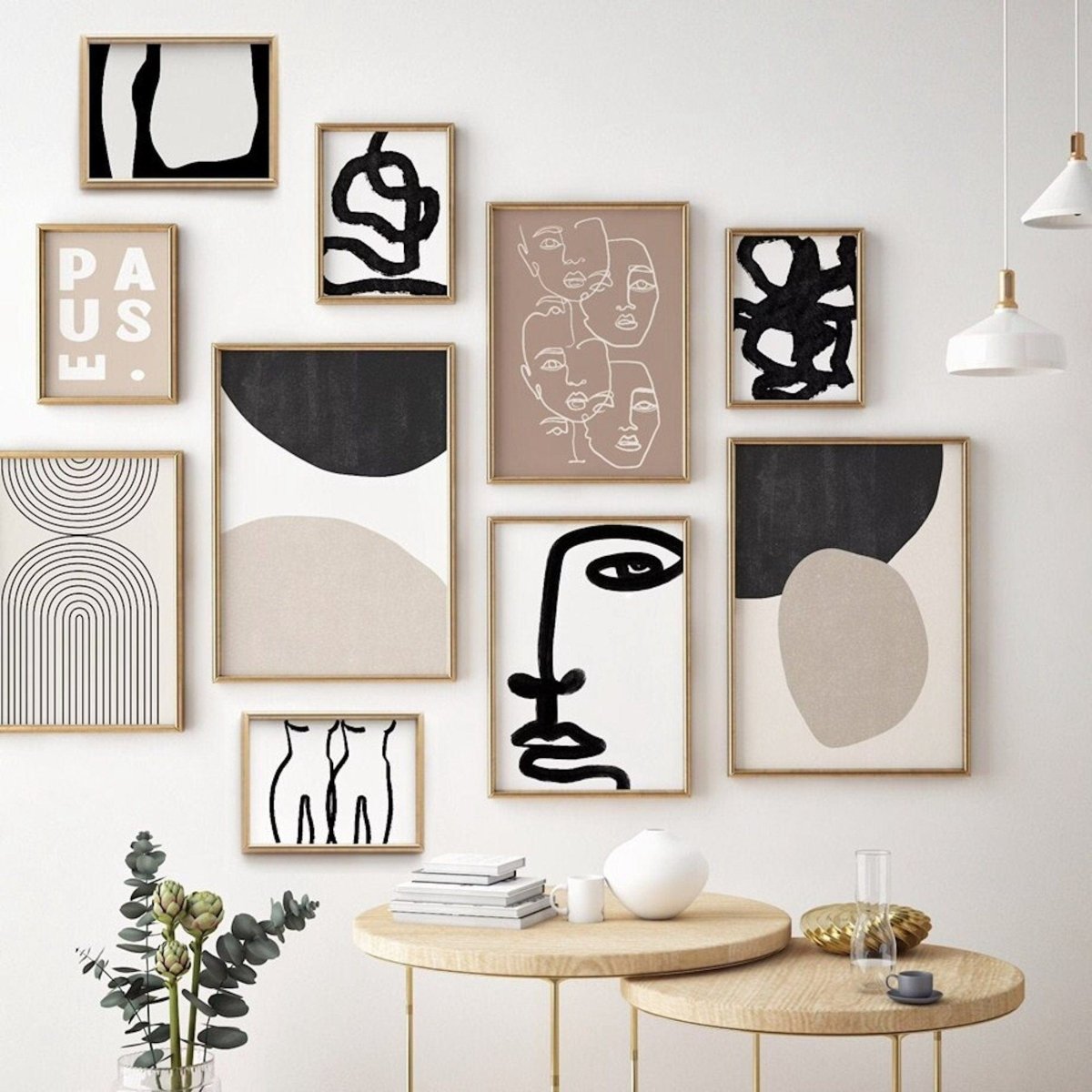Poster Visages – Lignes & Formes Abstraites · Décoration Murale · Print sans Cadre